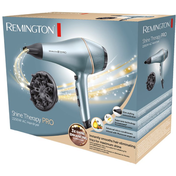 Remington Secador Shine Therapy Pro AC9300 2200W Azul Remington Secador Shine Therapy Pro AC9300 2200W Azul